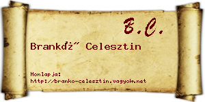 Brankó Celesztin névjegykártya